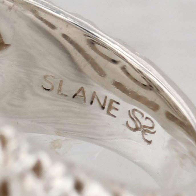 Slane & Slane Basketweave 2.40ctw Black Sapphire Ring Sterling Silver Cocktail