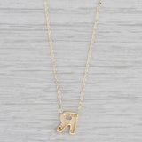 Letter Initial "R" Pendant Necklace 14k Yellow Gold Diamond Accent 16-18" Cable