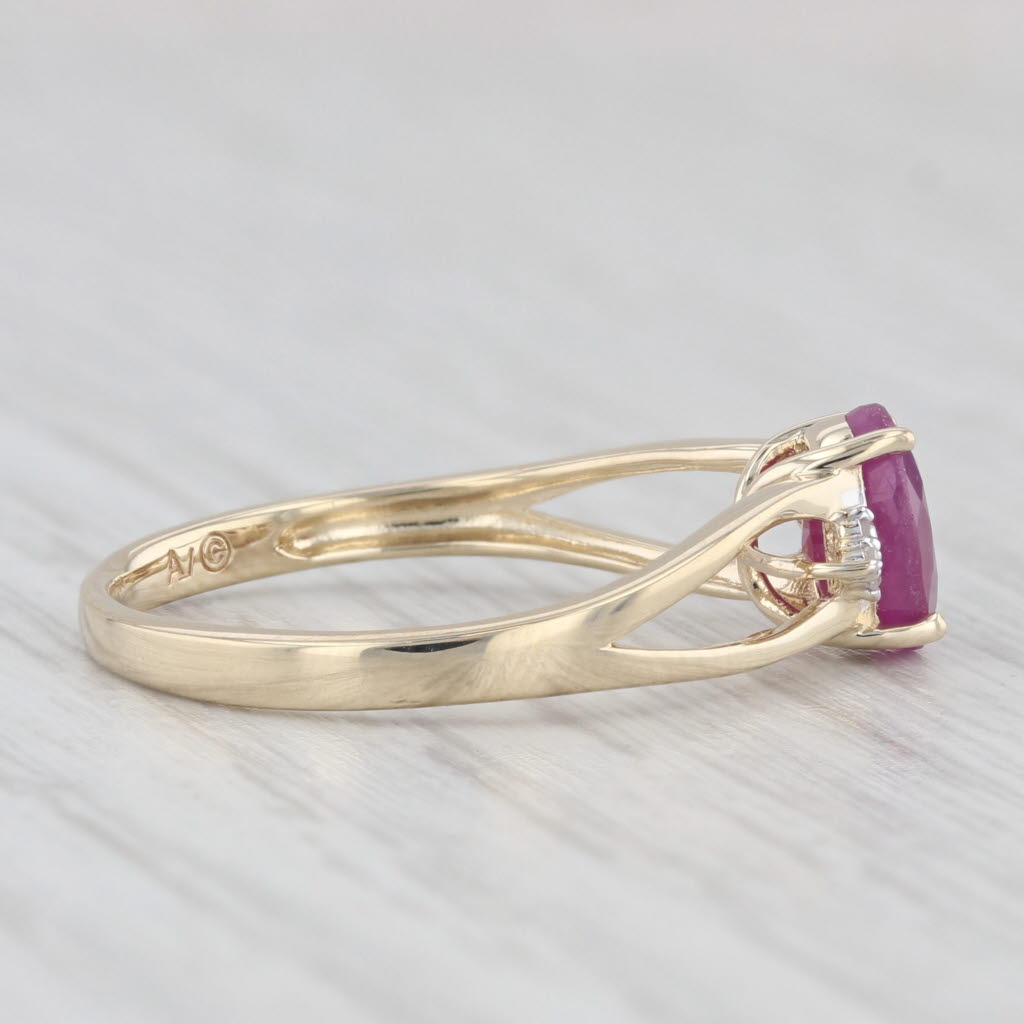 Light Gray 1ct Oval Ruby Solitaire Ring 10k Yellow Gold Size 7 Diamond Accents