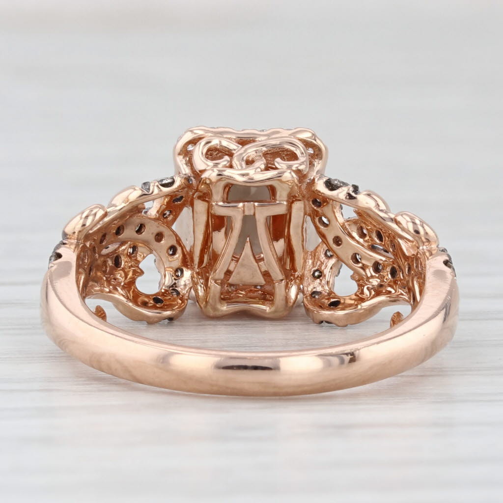 Light Gray Le Vian Smoky Quartz Diamond Halo Ring 14k Rose Gold Size 7