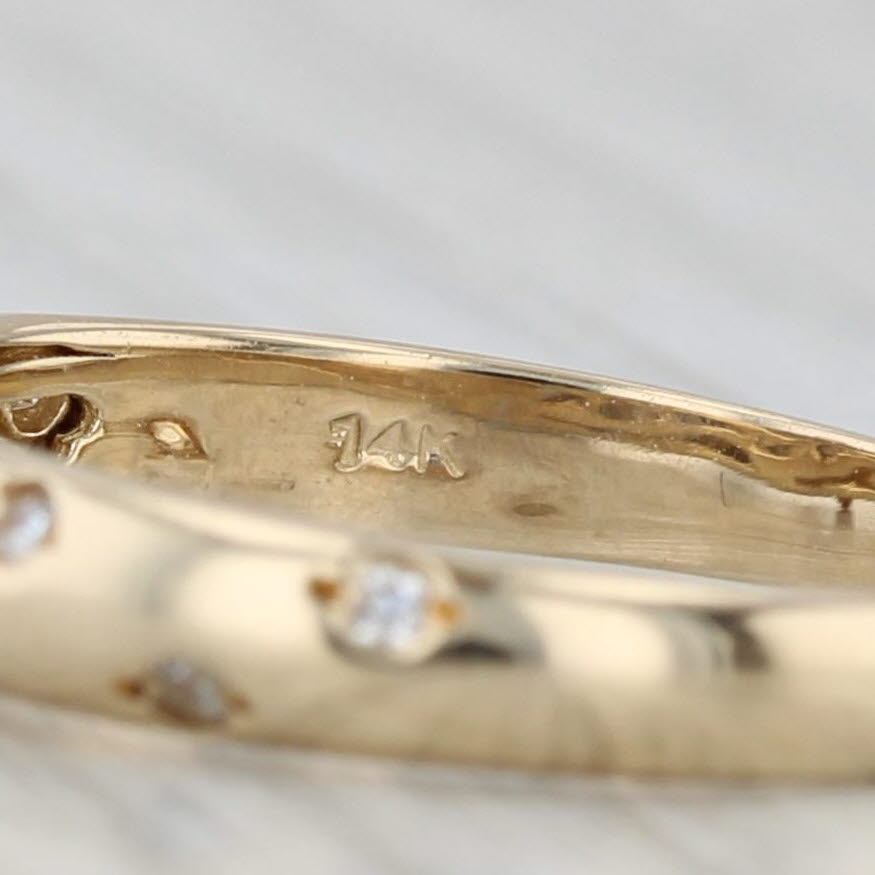 Gray Cubic Zirconia Buttefly Ring 14k Yellow Rose Gold Stackable Band