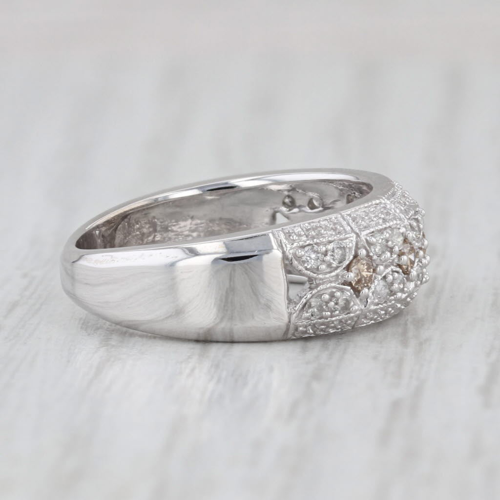 0.52ctw Pave Diamond Ring 10k White Gold Size 8 Wedding Band Size 8