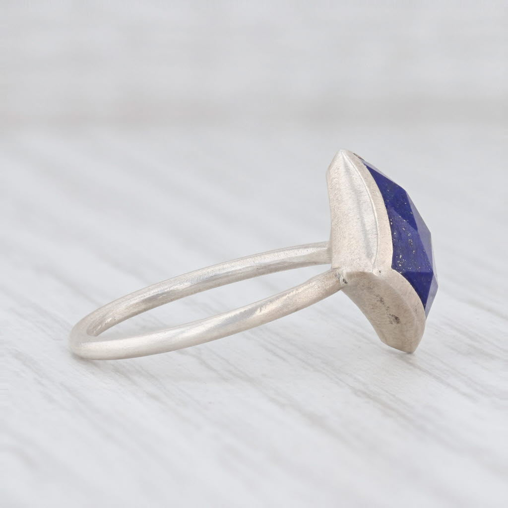 New Nina Nguyen Blue Lapis Lazuli Ring Spirit Sterling Silver Sz 7.25 Solitaire