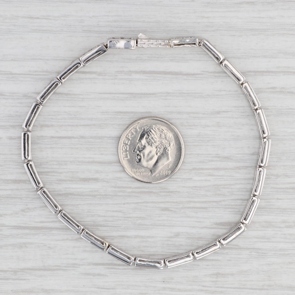 Light Gray 1.70ctw Diamond Tennis Bracelet 14k White Gold 7.5" 3mm