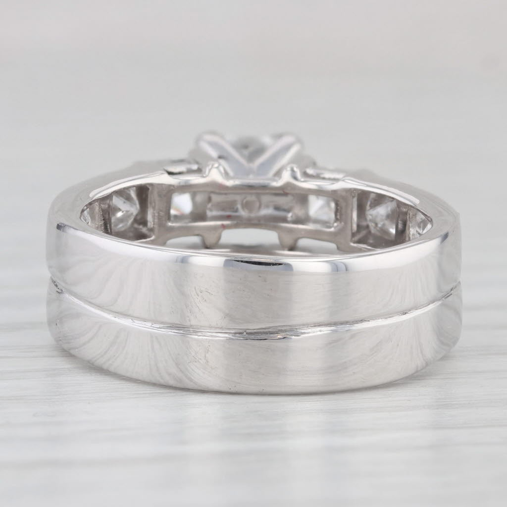 Light Gray 4.17ctw Diamond Soldered Wedding Band Engagement Ring Bridal Set 14k Gold IGI