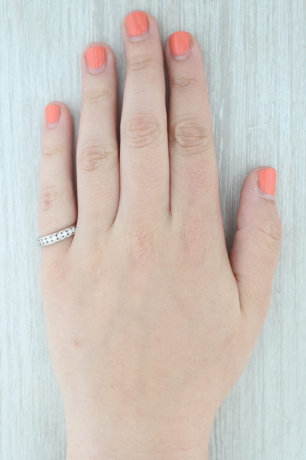 0.30ctw Diamond Wedding Band 14k White Gold Size 7.25 Stackable Ring