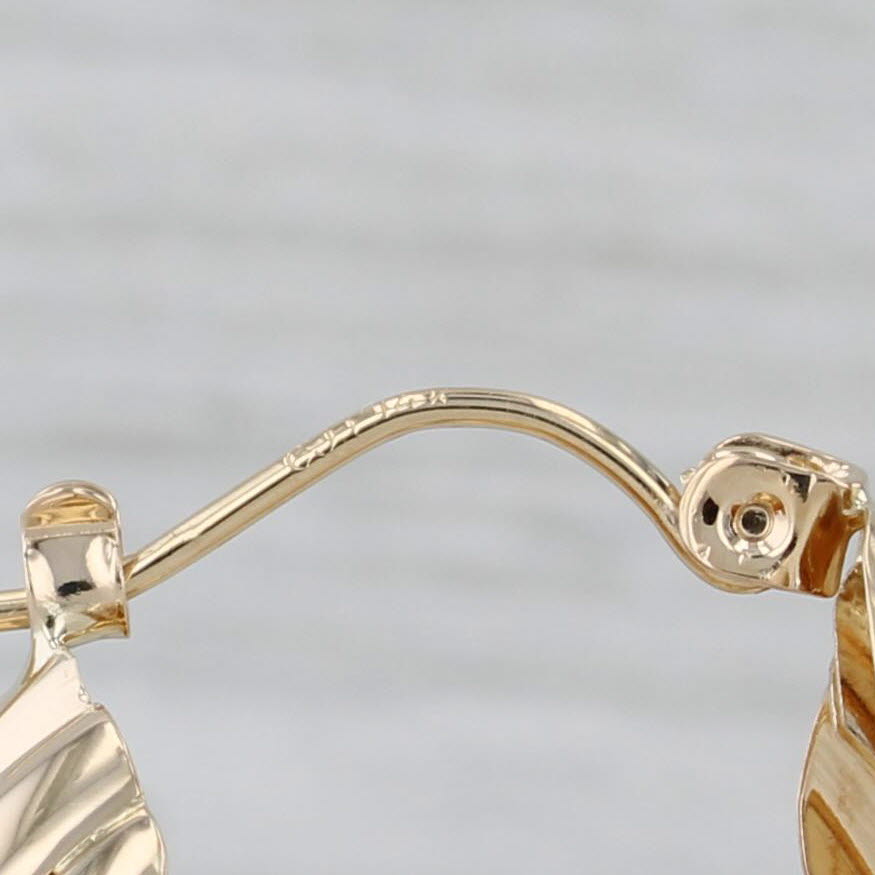 Gray Layered Hoop Earrings 14k Yellow Gold Snap Top Round Hoops