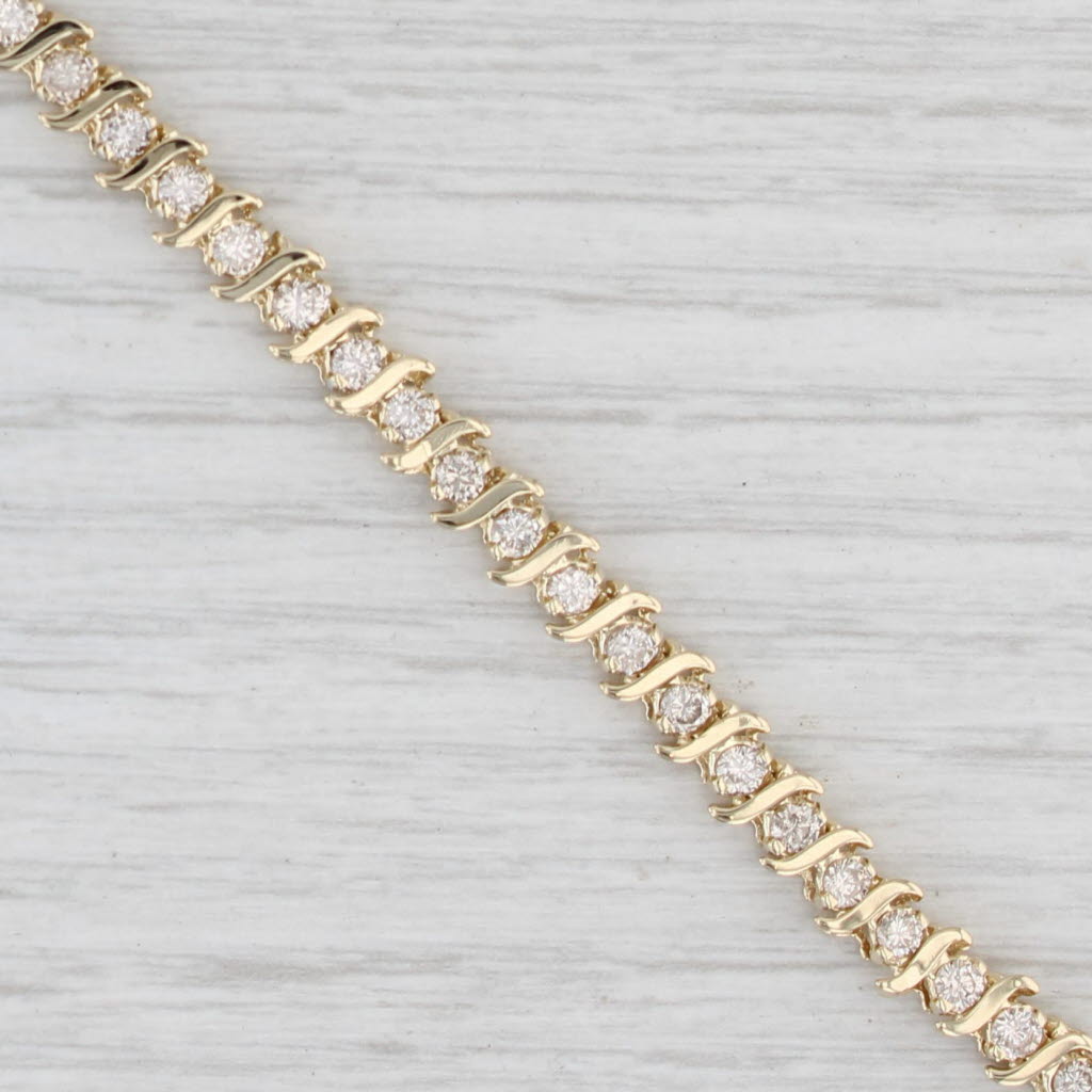 Light Gray 2.75ctw Diamond Tennis Bracelet 14k Yellow Gold 7" 5.3mm