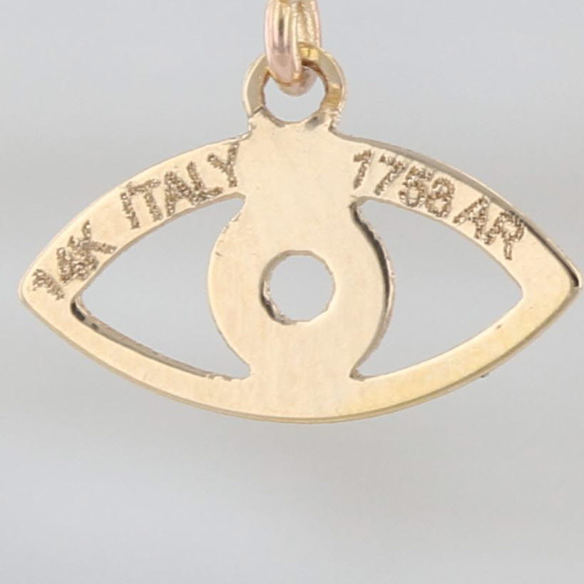 All Seeing Eye Dangle Huggie Hoop Earrings 14k Yellow Gold Snap Top Round Hoops