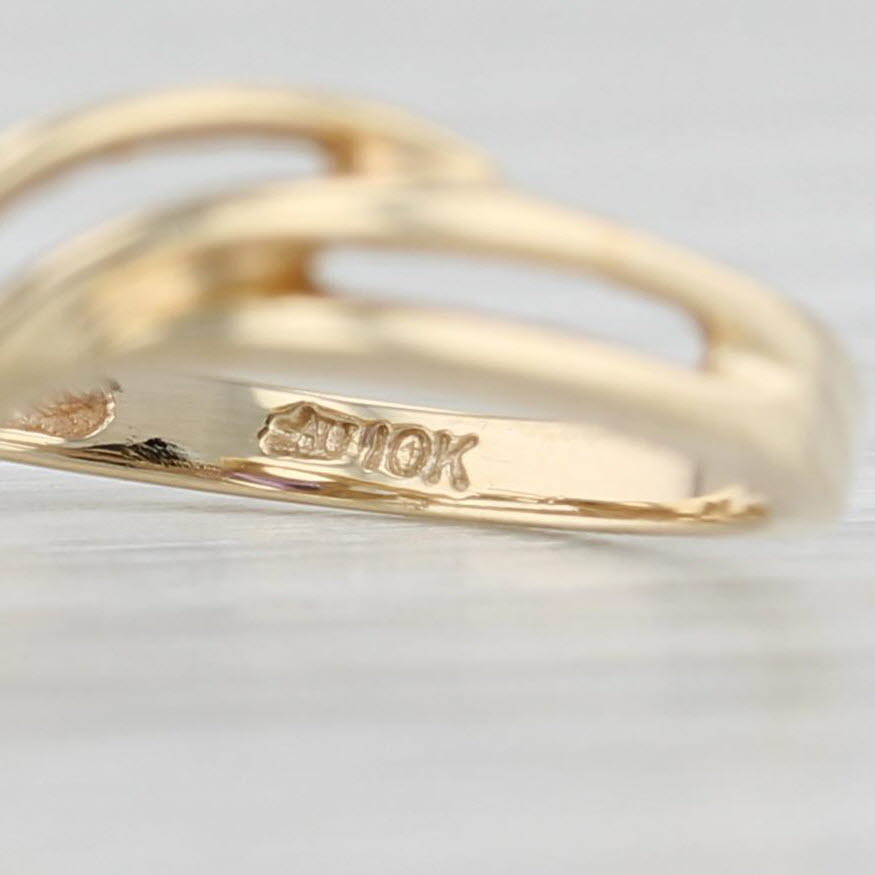 Light Gray 0.85ct Lab Created Purple Sapphire Diamond Ring 10k Yellow Gold Size 7 Bypass