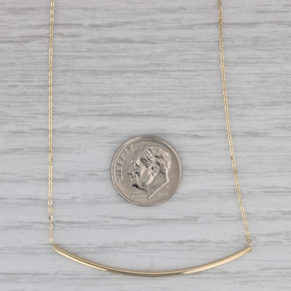 Gray Bar Cable Chain Necklace 14k Yellow Gold 18"