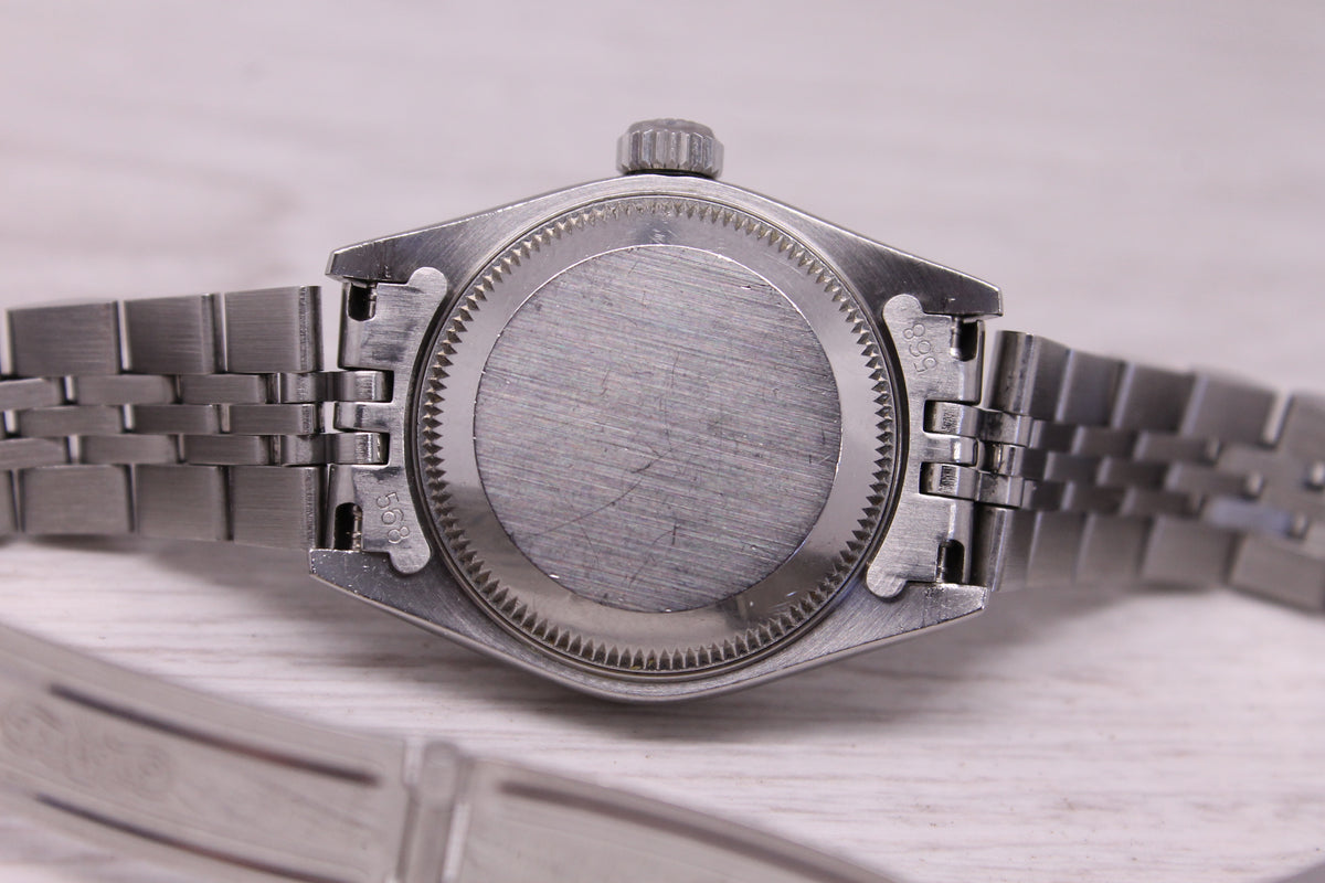 1995 Rolex Date 69240 Ladies 36mm Steel Automatic Watch Jubilee Band Blue Dial