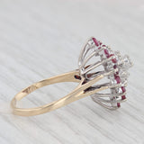 1.03ctw Diamond Cluster Ruby Halo Ring 14k Yellow Gold Size 7.75