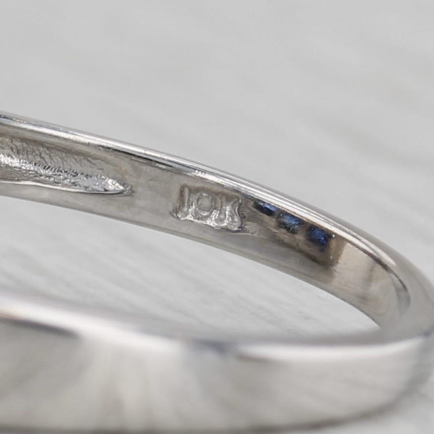 Gray 1.22ctw Lab Created Sapphire Diamond Bypass Ring 10k White Gold Size 7