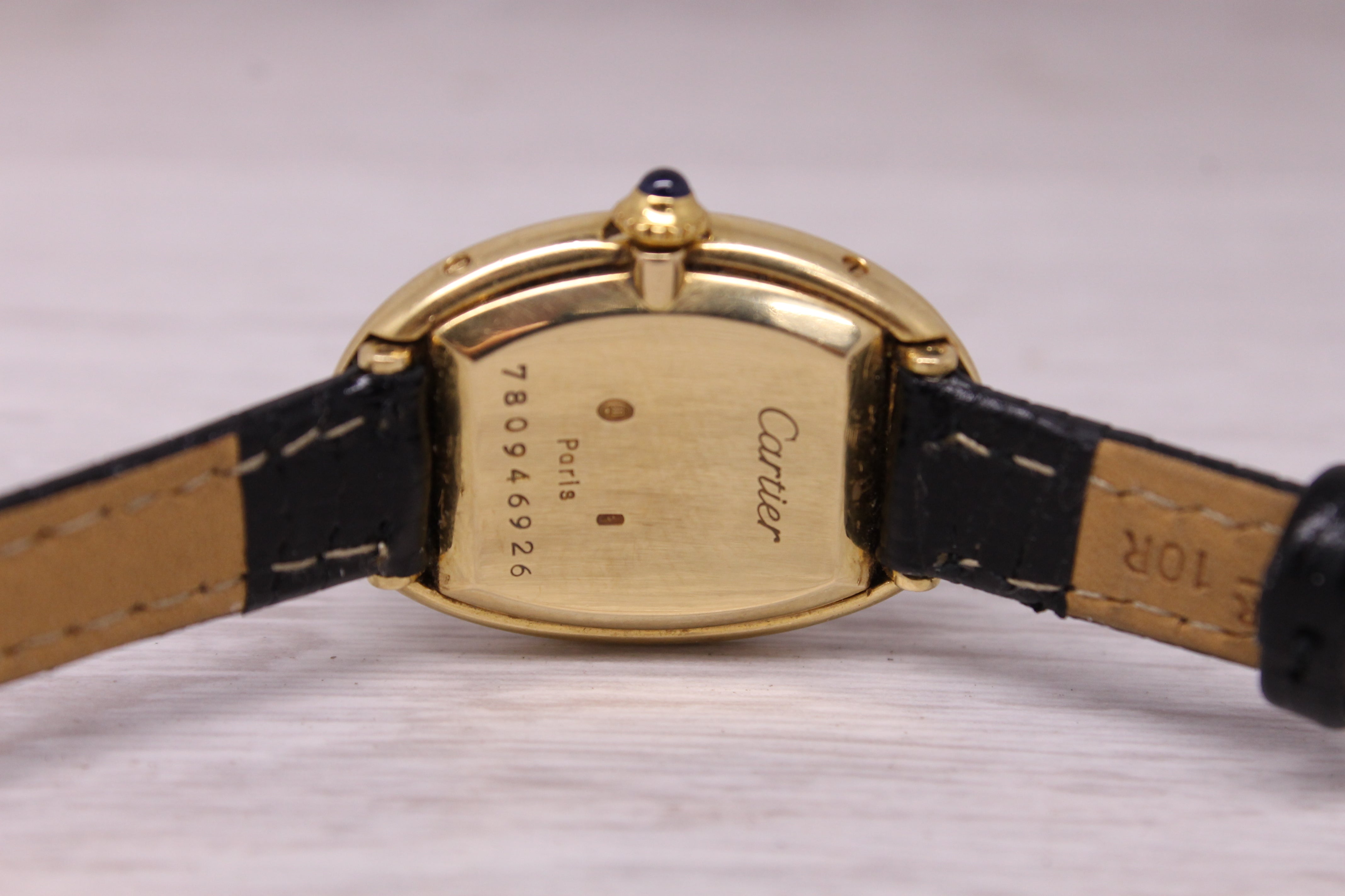 Vintage c.1980's Cartier Baignoire 78094 18k Yellow Gold Paris Manual Wind Watch