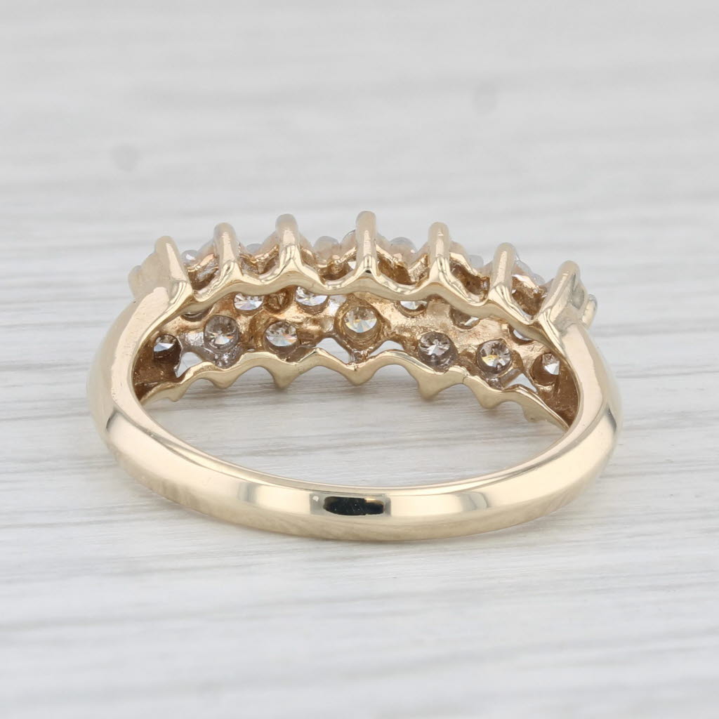 Light Gray 0.40ctw Diamond Cluster Ring 10k Yellow Gold Size 7.25 Stackable Wedding Band