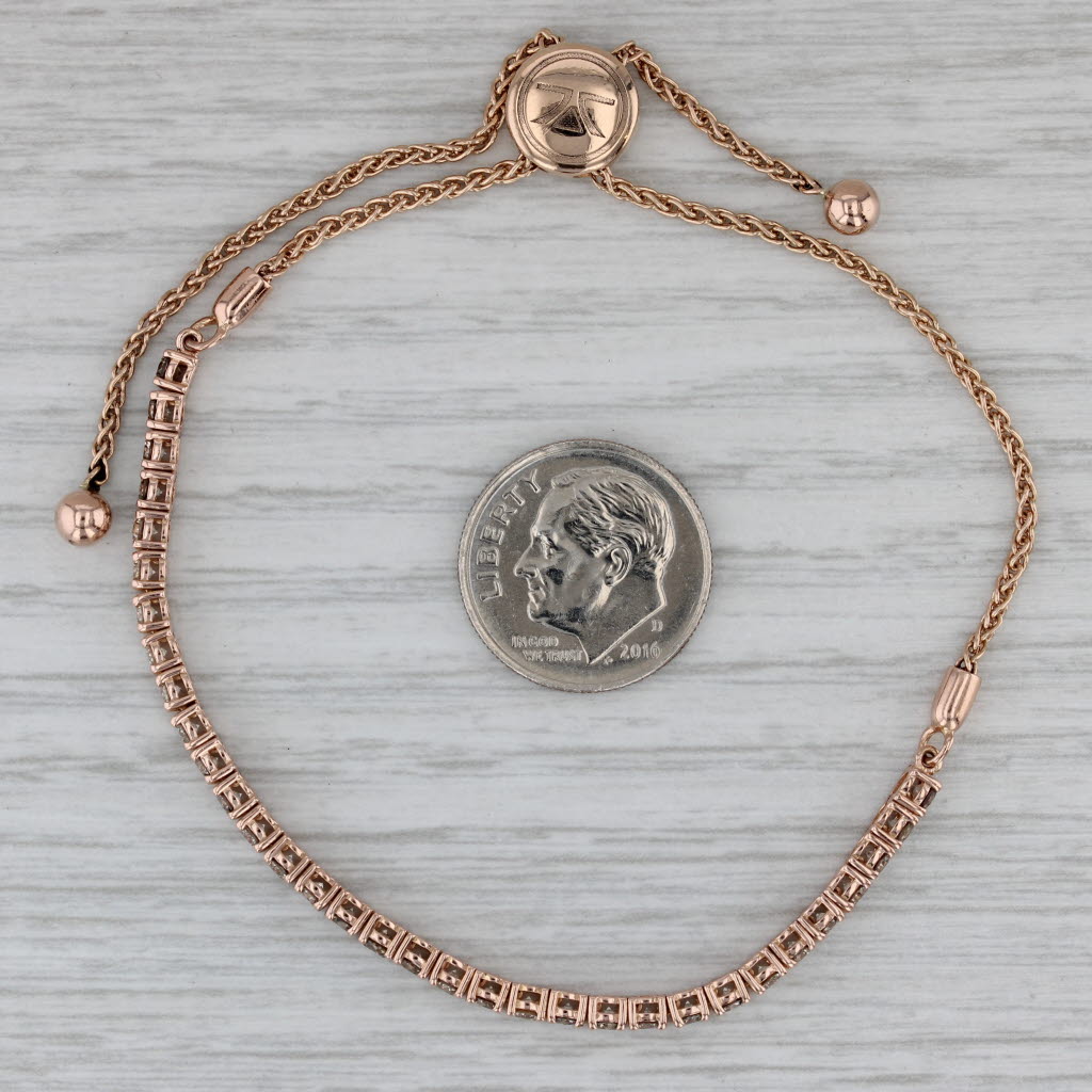 Gray Le Vian 1.75ctw Diamond Tennis Bracelet 14k Rose Gold Adjustable Bolo