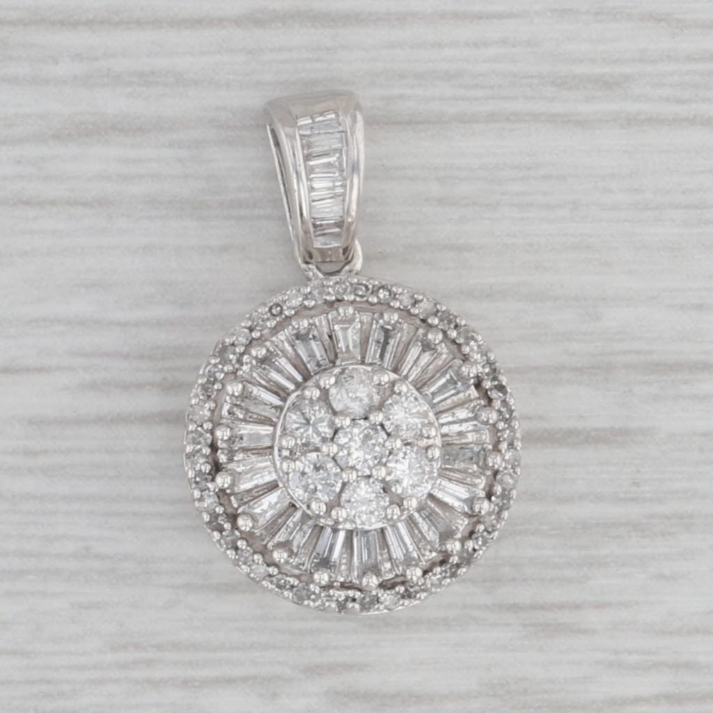 Gray 0.66ctw Diamond Halo Sterling Silver Pendant