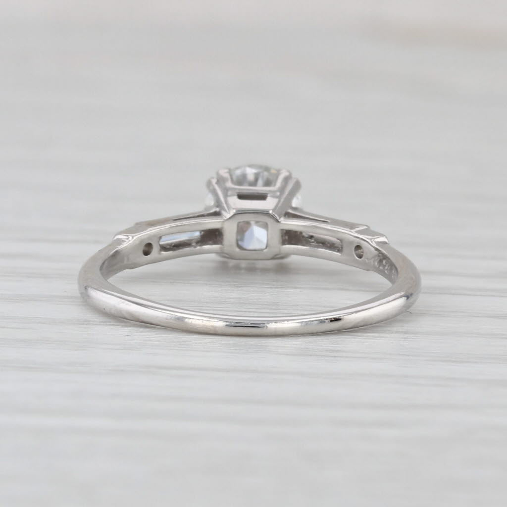 Vintage 0.88ctw VS2 Transitional Round Diamond Engagement Ring Platinum Sz 6.25
