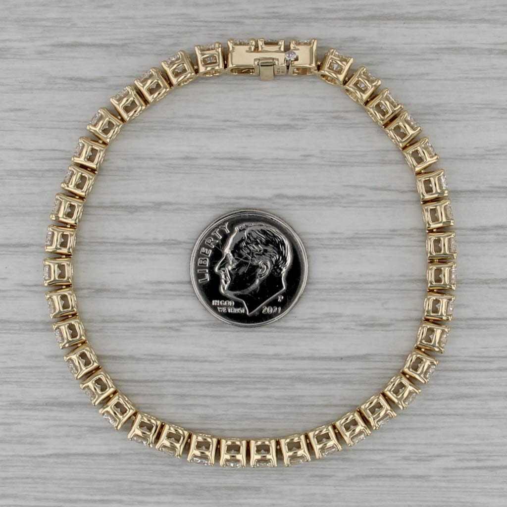 New 11.20ctw Lab Grown Diamond Tennis Bracelet 14k Yellow Gold 7" 4.2mm