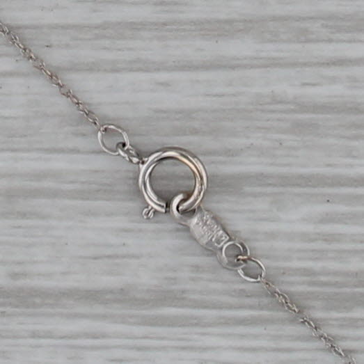 0.20ctw Diamond Open Heart Pendant Necklace 14k White Gold 18" Rope Chain