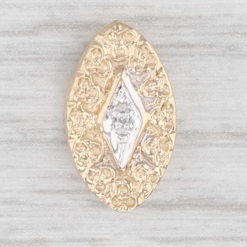 Light Gray Diamond Slide Bracelet Charm 14k Yellow Gold Vintage Richard Klein