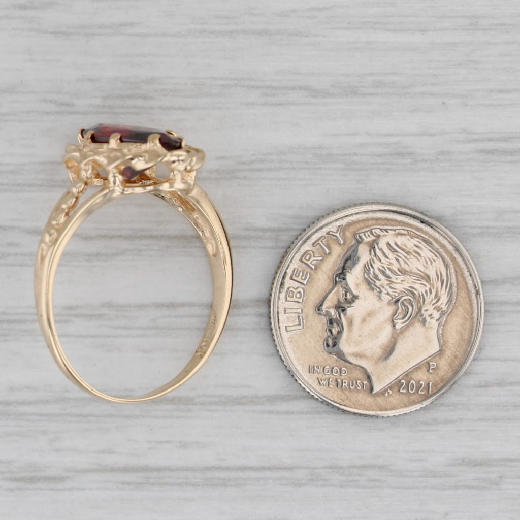 Gray 2.80ct Lab Created Garnet Marquise Solitaire Ring 10k Yellow Gold Size 7