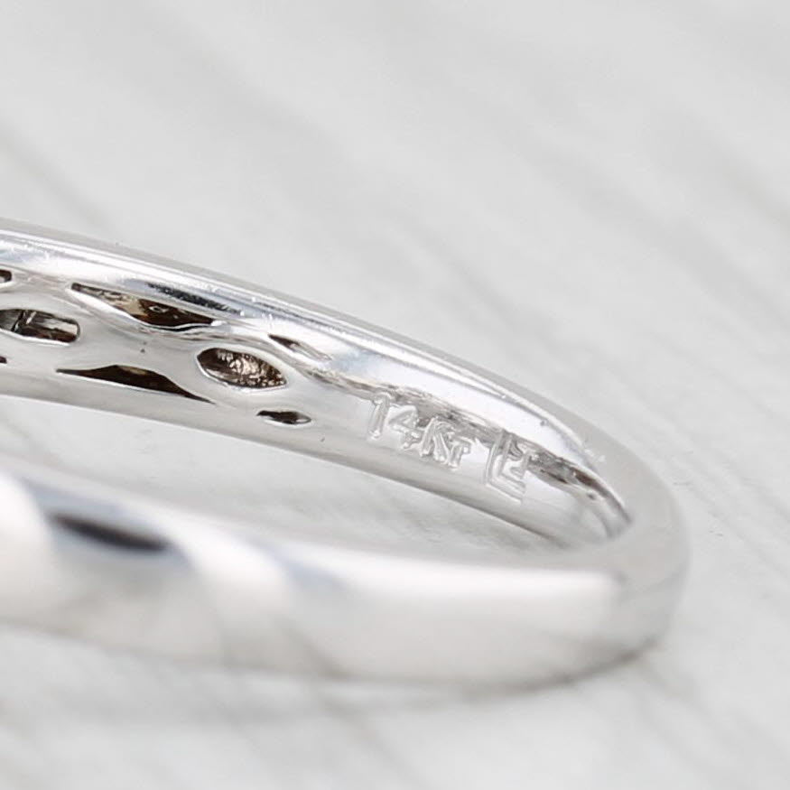 Light Gray 0.56ctw Diamond Heart Halo Ring 14k White Gold Size 5.5 Engagement