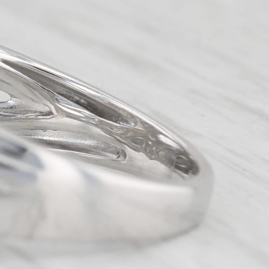 Light Gray 1ctw Diamond Cluster Halo Ring 14k White Gold Size 7.25