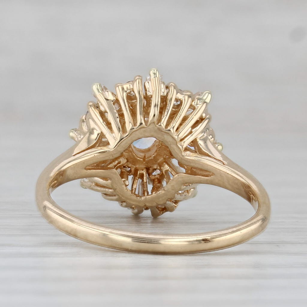 Gray 1.46ctw Oval Diamond Halo Engagement Ring 14k Yellow Gold Size 7