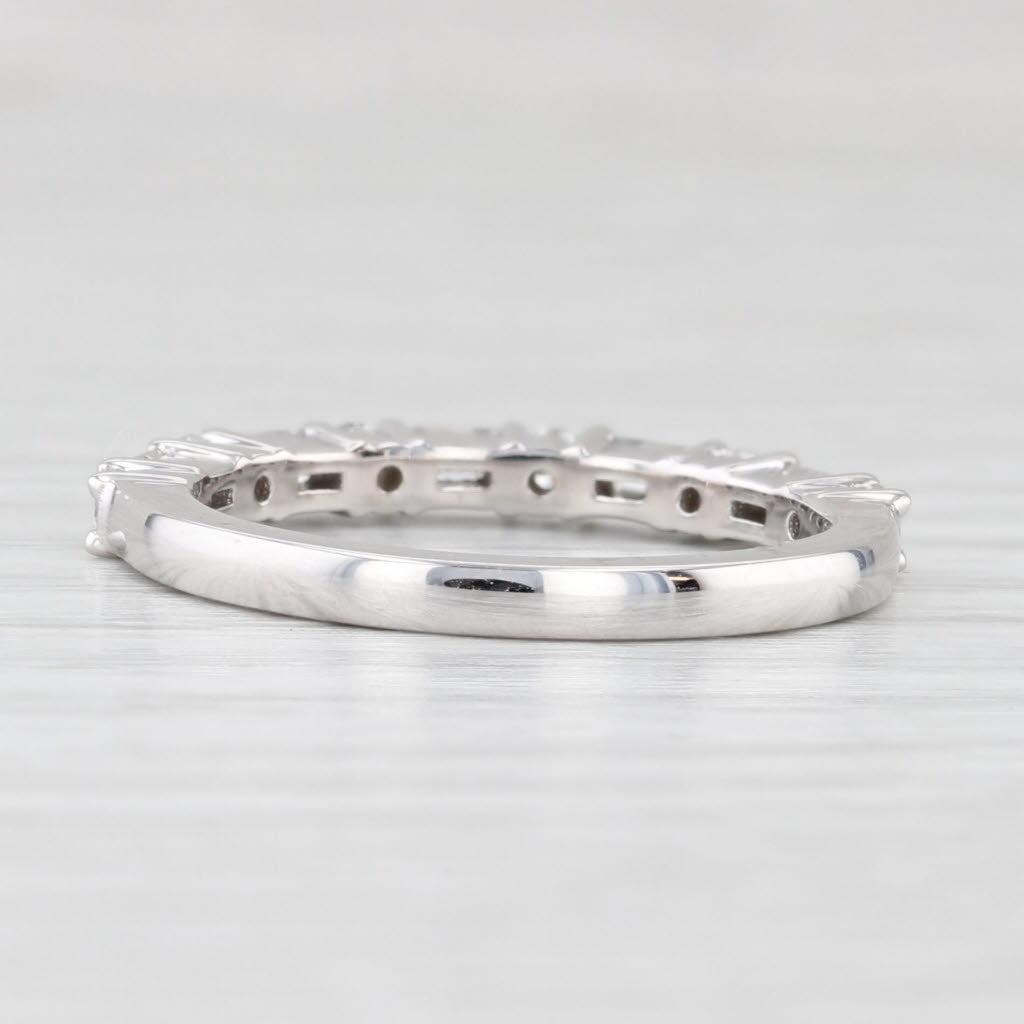 Light Gray New 0.63ctw Diamond Wedding Band 14k White Gold Stackable Anniversary Ring 6.5