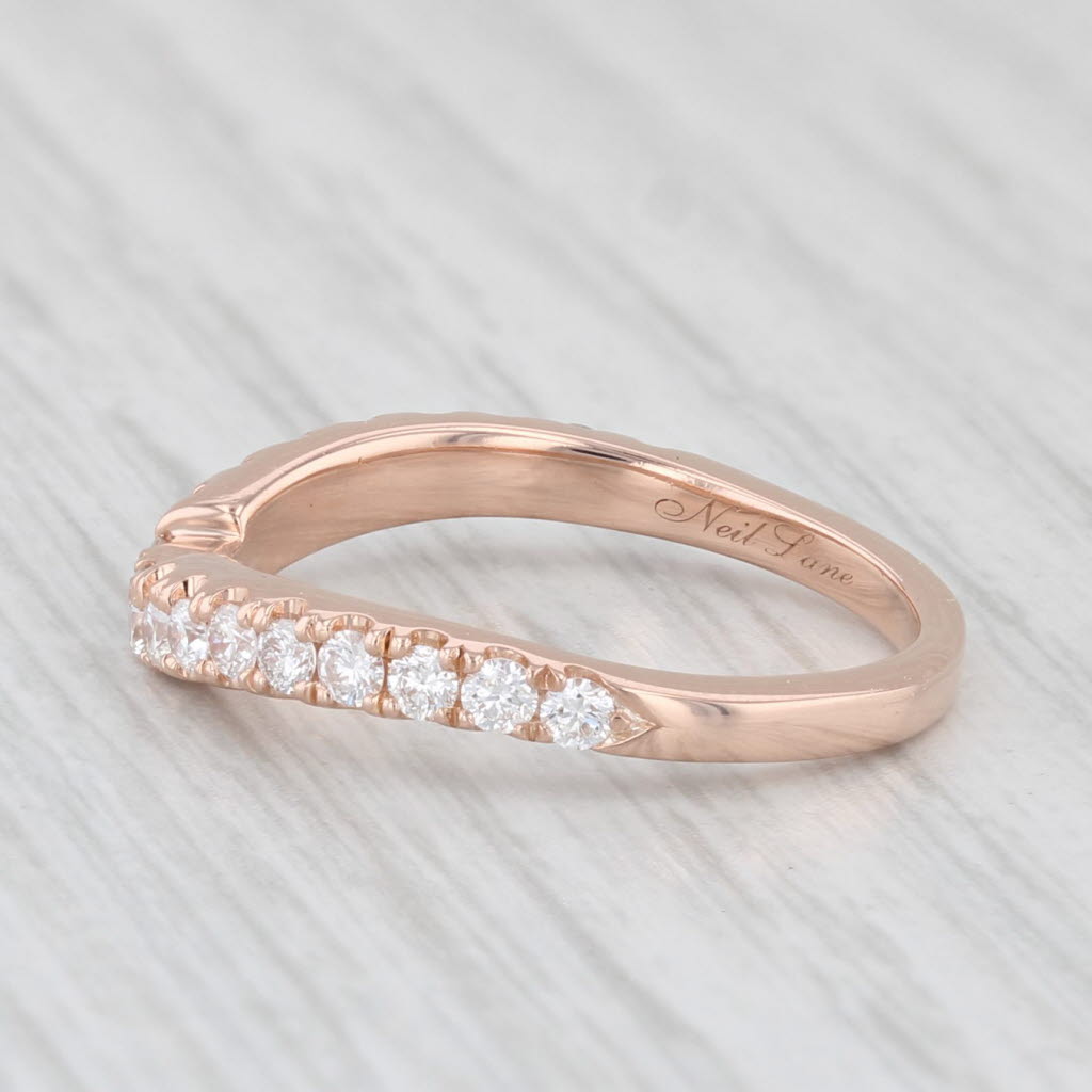 Light Gray Neil Lane 0.47ctw Diamond Wedding Band Ring Guard 14k Rose Gold Sz 5.5 Stackable