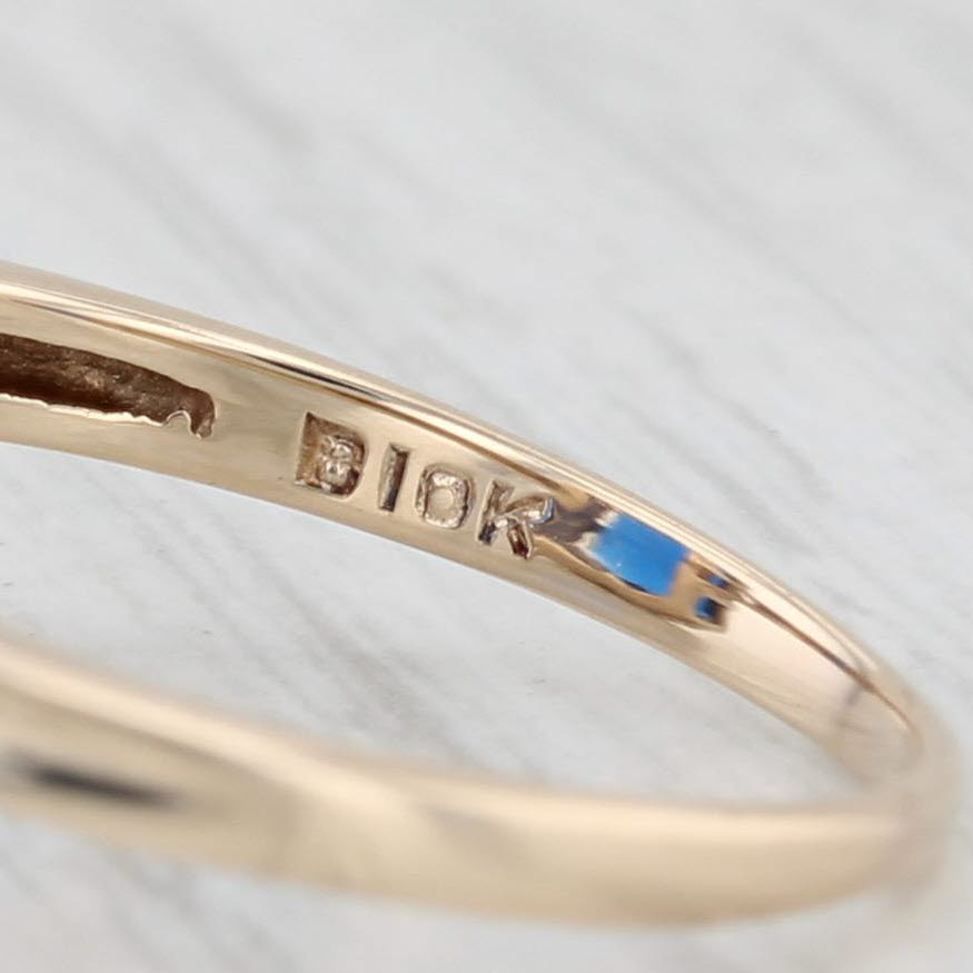 Light Gray Vintage Blue Lab Created Spinel Ring 10k Yellow Gold Size 7