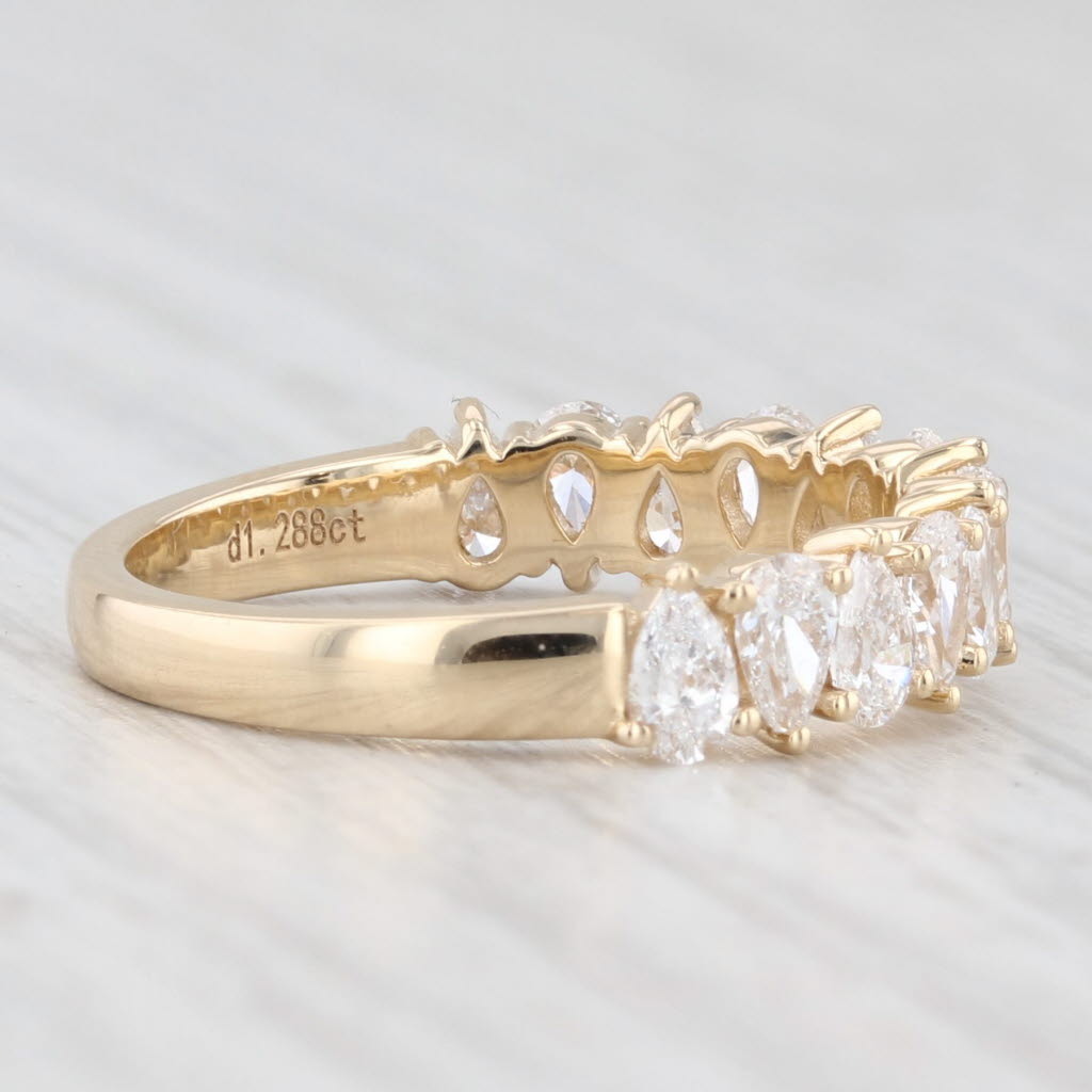 Light Gray New 1.28ctw Lab Grown Diamond Ring Wedding Anniversary Band 14k Gold Size 6.5