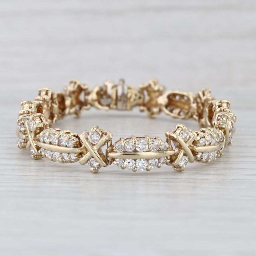5.90ctw Diamond Tennis Bracelet 14k Yellow Gold 7" 9.8mm