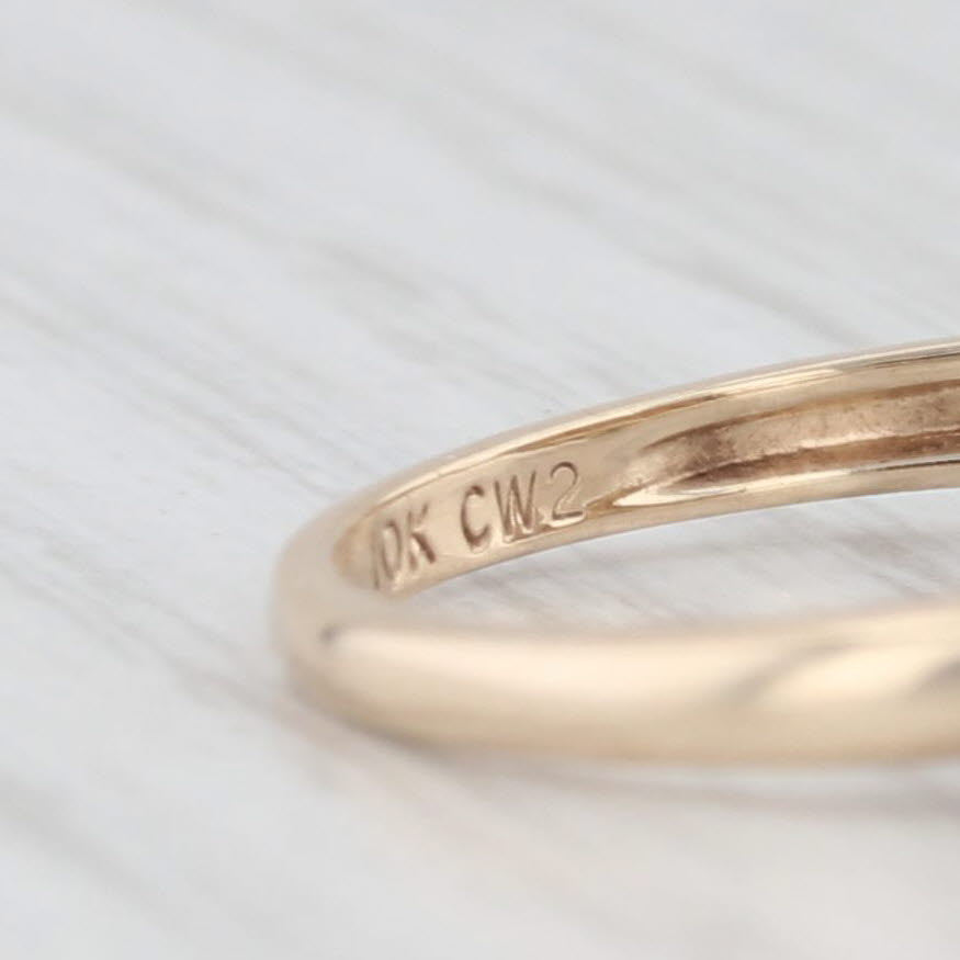 Light Gray Diamond Yellow Gold Ring 10k Size 8 Anniversary Stackable