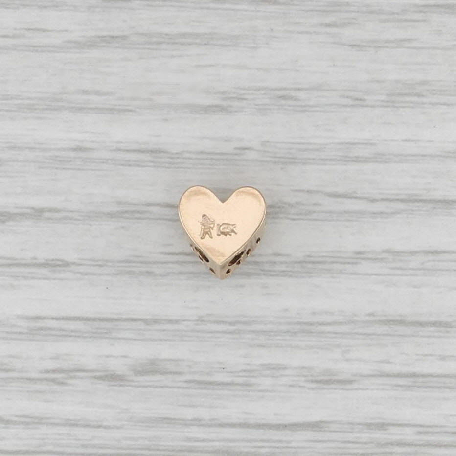Vintage Sapphire Heart Slide Bracelet Charm 14k Yellow Gold Archer