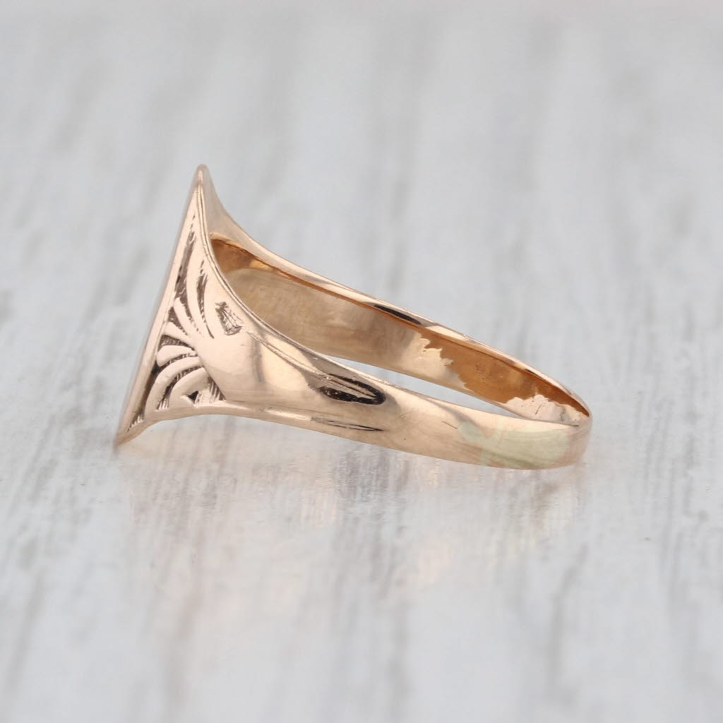 Vintage Engravable Signet Ring 10k Yellow Gold Size 6.25