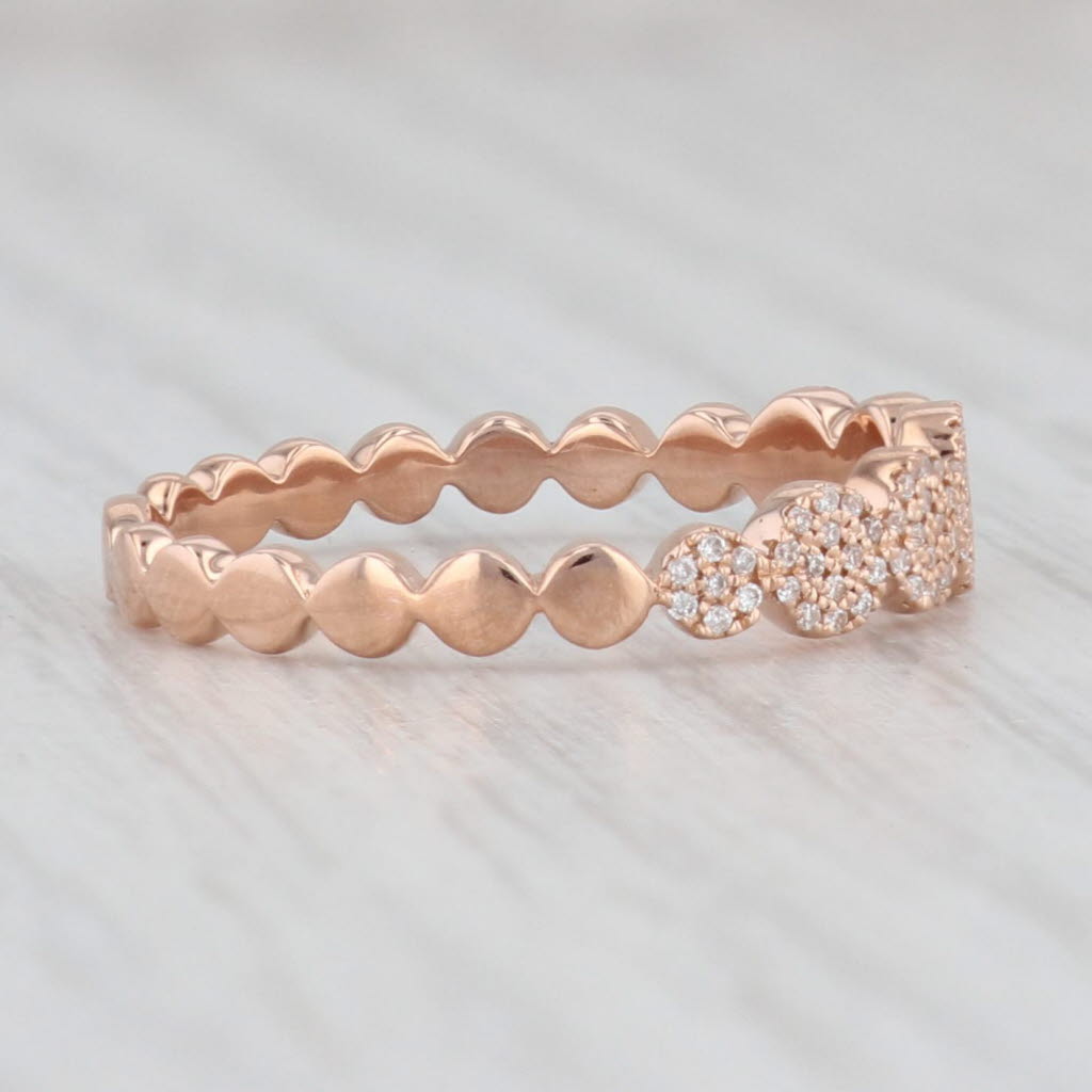 Light Gray New 0.10ctw Stackable Diamond Cluster Ring 18k Rose Gold Size 7 Wedding Band