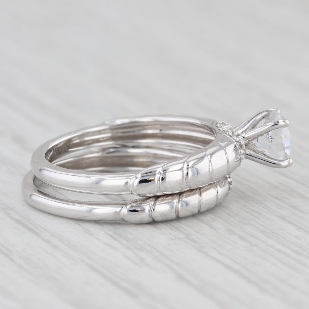 Light Gray New Peter Storm 0.11 ctw 18K Gold Accented Solitaire Size 6.5 Bridal Ring Set