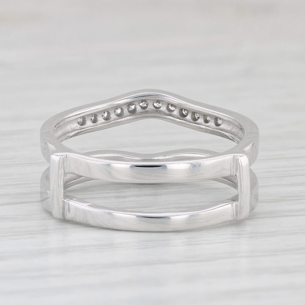 Light Gray 0.33ctw Diamond Jacket Guard Ring 14k White Gold Size 7 Wedding Band