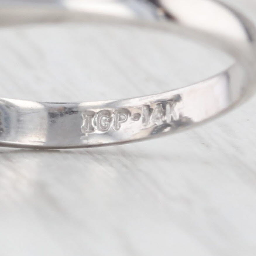 Light Gray 1.55ctw Tiered Blue Sapphire Diamond Ring 14k White Gold Size 6.25 Cocktail