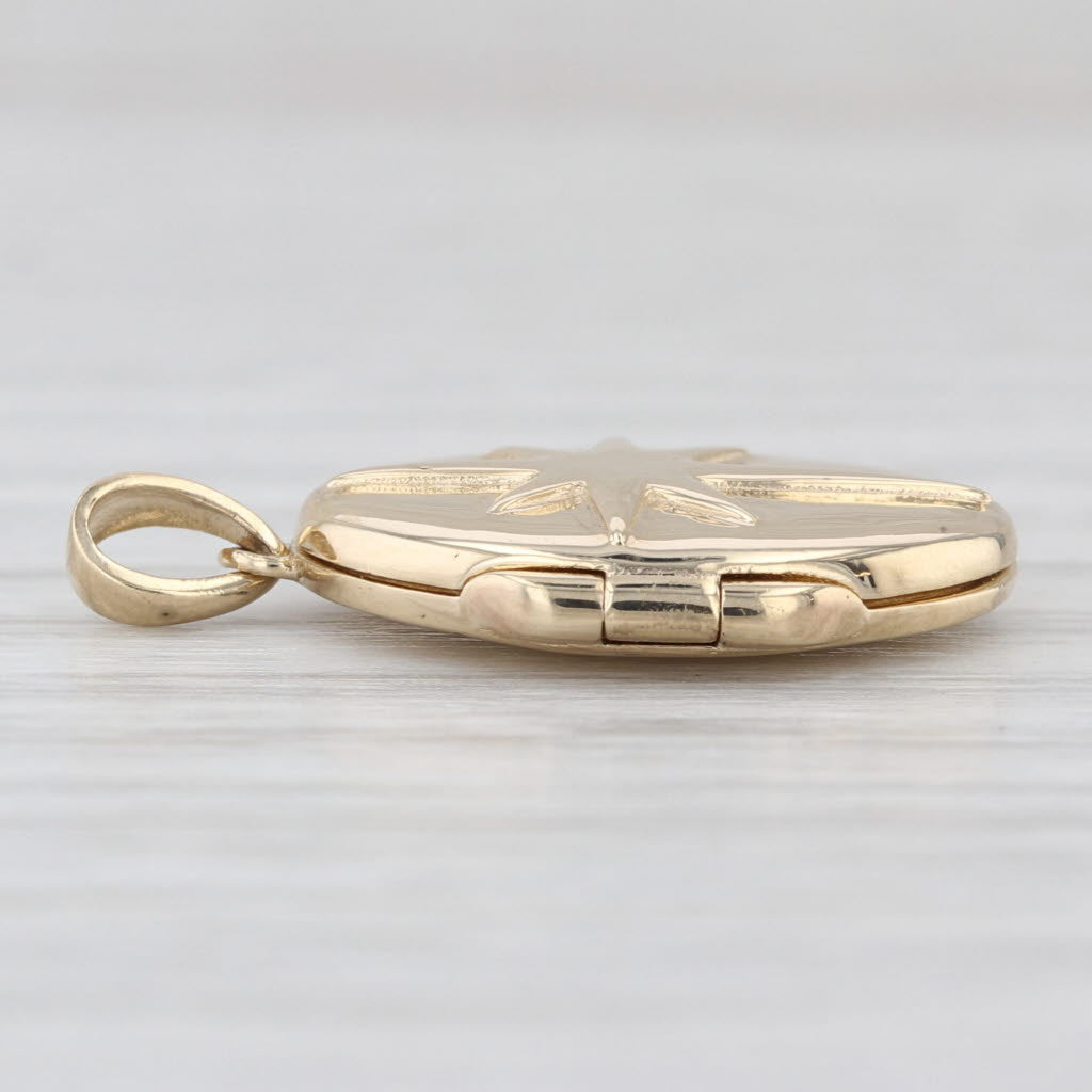 Star Photo Locket Pendant 10k Yellow Gold Charm