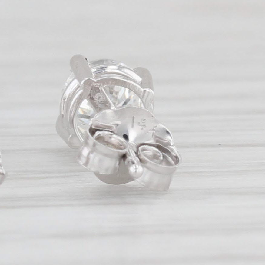 Light Gray New 0.58ctw Diamond Stud Earrings 14k White Gold Round Solitaire Studs
