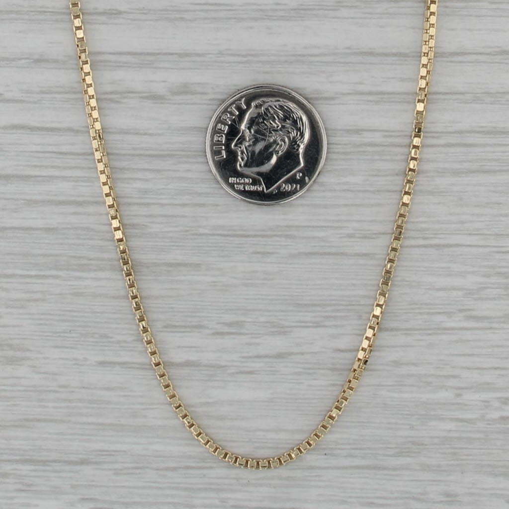 Long 22.25" 1.5mm Box Chain Necklace 10k Yellow Gold