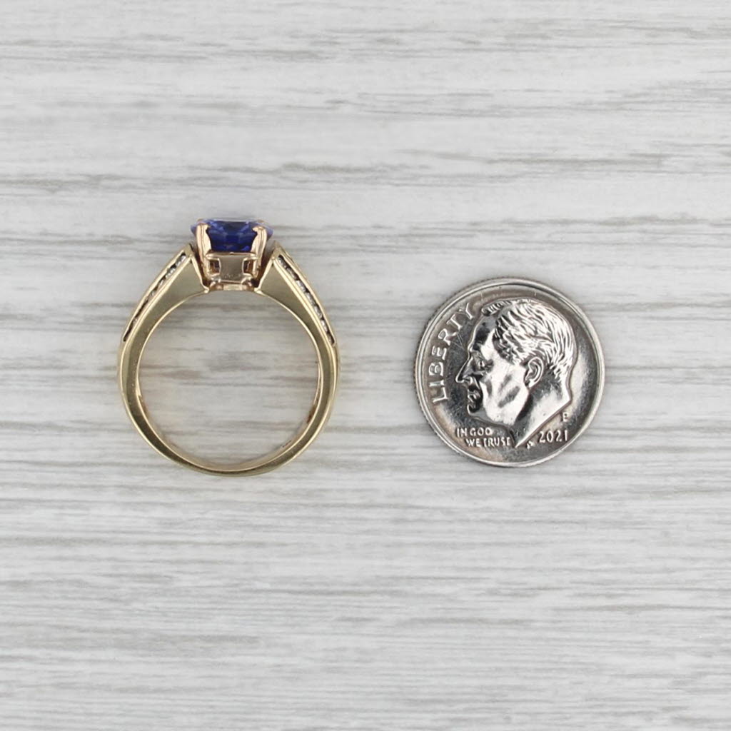 2.86ctw Oval Tanzanite Diamond Ring 14k Yellow Gold Size 6