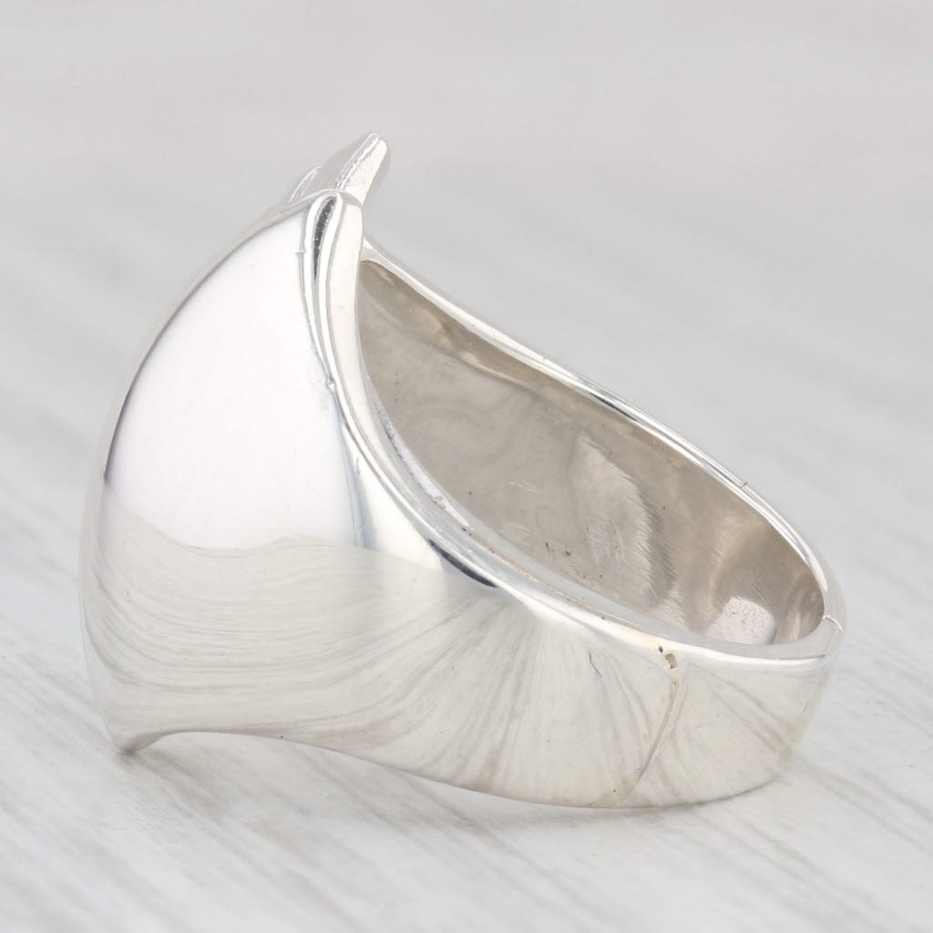 Light Gray Beveled Statement Ring Sterling Silver Size 4.25 Denmark