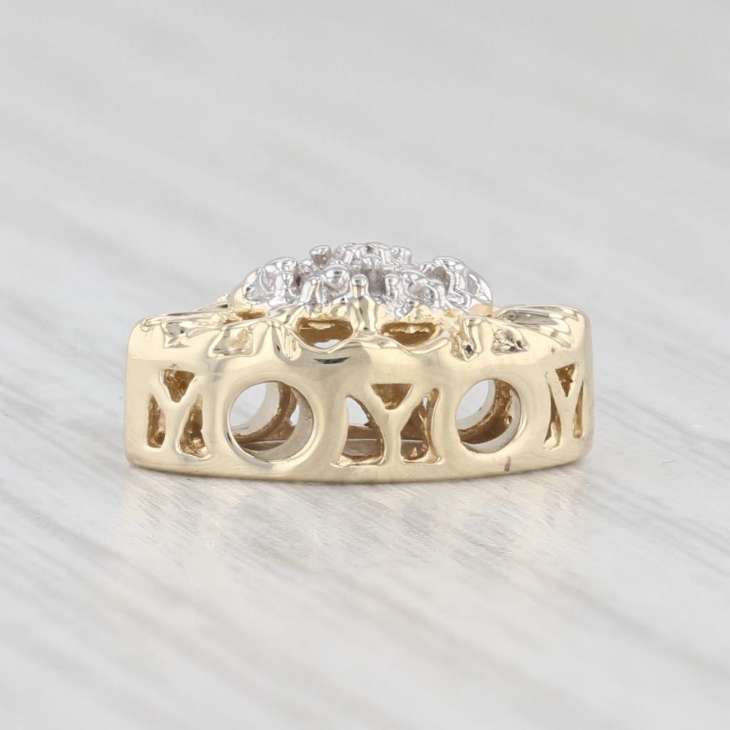 Light Gray Vintage Diamond Slide Bracelet Charm 14k Yellow Gold OMG