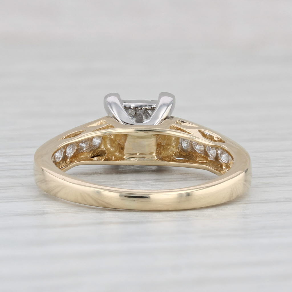 Light Gray 0.70ctw Princess Diamond Engagement Ring 14k Yellow White Gold Size 6.5