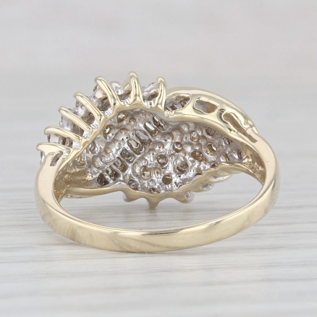 Light Gray 0.34ctw Diamond Cluster Ring 10k Yellow Gold Size 7 Cocktail